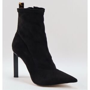 SCHUTZ Boots Size‎ 5B Black Suede Sock Bootie Pointed Toe Ankle Boot NEW